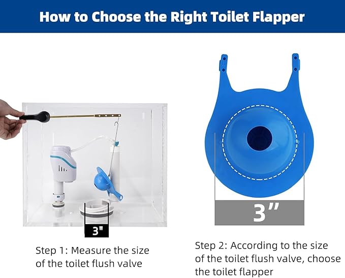 3 Inch Toilet Flapper Replacement, Large Premium Toilet Tank Flapper Fit for Gerber, Silicone Stopper Flapper Repair Parts 3 Inch Toilet Flush Valve, Easy to Install