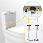 2 PCS M8 Universal Toilet Tank Bolts Replacement, Heavy Duty Stainless Steel Toilet Tank to Bowl Bolt Kit with Rubber Washers Gasket and Extra Long Downlock Nuts, Non-Slip Washers-Double Nut Design