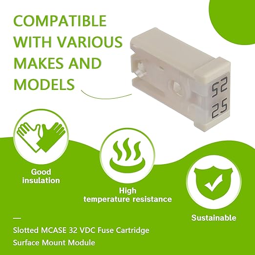 25A 32V Mini Slotted Automotive MCASE Shaped Cartridge Fuse Kit(Pack of 6pcs,25A)