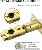 Asidrama 4 Pack Passage Gold Door Handles, Door Lever with Door Knobs Indoor for Bedroom or Bathroom, Heavy Duty Brushed Gold Door Handles Interior with Locks for Left Right Sided Doors