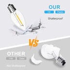 Jslinter 25Pack C7 LED String Light Bulbs Replacement, 5000K Daylight, W(11W Equivalent), 60LM, Shatterproof, E12 Screw Base, Vintage Edison Bulbs for Patio Garden