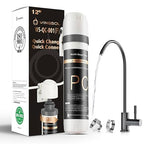 WINGSOL Under Sink Water Filter System with Faucet, Anti-Clogged Design, Reduces PFAS, Lead, Chlorine, Bad Taste, Sediment, NSF/ANSI 42&53, 8K Gallons, Easy Installation, Black Faucet