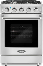 COSMO COS-EPGR244 24 in. Haven Collection 3.73 cu. ft. Gas Range with 4 Sealed Burners, Cast Iron Grates, Convection Oven, Stainless Steel