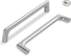 10 Pack 5 Inch(128mm) Hole Center Modern Satin Nickel Cabinet Pull Handle Timeless Vanity Drawer Pull Handle Classic Cabinet Hardware for Kitchen Bathroom, Screws Included, Nickel-B(5x10)