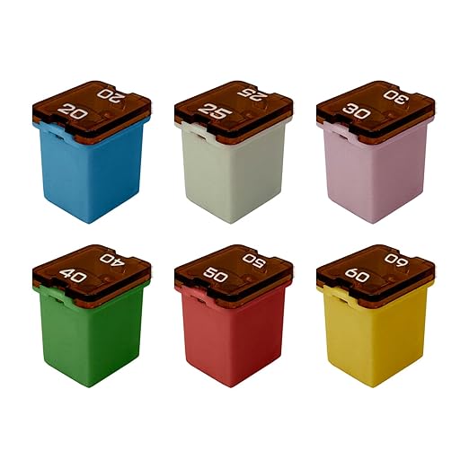 Multipack J-Case Low Profile (Mini) Fuse 16mm for Pickup Trucks, Cars and SUVs - 20, 25, 30, 40, 50, 60 Amp