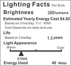 40 Watt T10 Clear Tubular Incandescent Light Bulb, Vintage Style Showcase Bulb,Showcase lamp, 2700K Soft White, E26 Medium Base, 280 Lumens (Misty White)