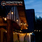 Hometown Evolution, Inc. E26 Commercial String Lights with 16 Gauge Wire (24 Foot 12 Socket, S14 Lantern Edison 11 Watt Bulbs)