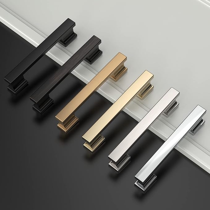 Asidrama 10 Pack 3.75 Inch(96mm) Matte Black Kitchen Cabinet Handles, Cabinet Pulls Kitchen Cabinet Hardware for Cupboard Drawer Pulls