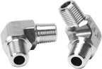 90 Degree Street Elbow - 1/8" NPT Male to 1/8" NPT Male Stainless Steel 304 Heavy Duty Forged Barstock Street Elbow Adapter Pipe Fitting (pack of 2)