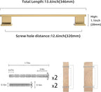 COTYKILEY 10 Pack 12.6 Inch(320mm) Champagne Bronze Cabinet Handles Gold Kitchen Cabinet Pulls Cabinet Door Handles Kitchen Cabinet Hardware