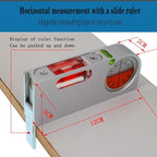 High precision solid aluminum alloy small level ruler for tilt angle measurement, portable mini adjustable horizontal bubble magnetic (120 * 50 * 20mm)