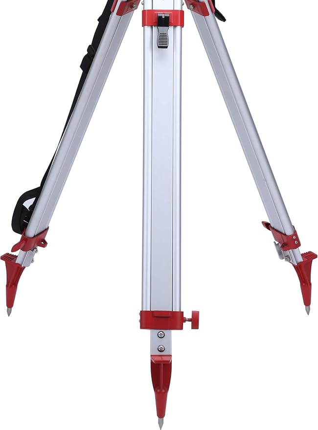 Surveying Tripod, Aluminum Survey Tripod With 5/8-Inch 11-Threaded Flat Head Quick Clamp for Total Station Theodolite Auto level (AT10)