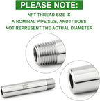 TAISHER 2PCS 304 Stainless Steel Pipe Fittings, 3/8" NPT Male Threaded, 4" Length Weld Nipple Cast Pipe