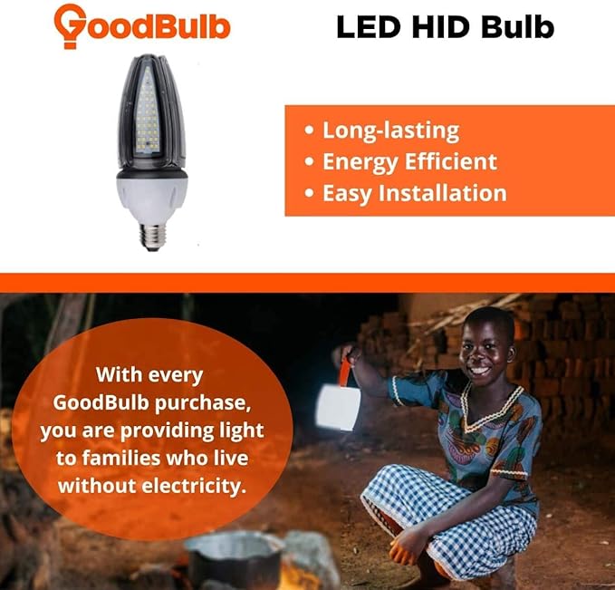 GoodBulb 20-Watt Acorn Light Retrofit LED Light Bulb High Output 2600 Lumens E26 Base Adapter 5000K Daylight White Light Color Car Dealership Lighting