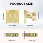 Haidms Gold Door Knobs Interior, Zinc-Alloy Heavy Duty Round Brushed Gold Privacy Door Knobs for Bedroom Modern Bathroom Interior Door Lock Bulk(6 Pack)