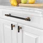 Asidrama 10 Pack 6.3 Inch(160mm) Champagne Bronze and Matte Black Kitchen Cabinet Handles, Cabinet Pulls Kitchen Cabinet Hardware Cupboard Handles Drawer Pulls