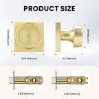 Haidms Gold Passage Door Knobs Interior, Zinc Alloy Brushed Gold Closet Door Knobs, Heavy Duty Round Brushed Brass Door Knob for Hall Closet,Hallway(5 Pack)