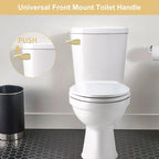 Hygie Rinse Front Mount Metal Toilet Handle Replacement Kit Compatible with American Standard/Mansfield/Gerber/TOTO/Kohler Toilet, Toilet Tank Flusher Lever with Flapper Chain, Brushed Gold