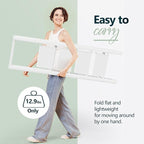 WOA WOA 4 Step Ladder for 10 Feet High Ceiling, Lightweight Foldable Ladder with Non-Slip Wide Pedals, Step Stool with Safe Handrail, Space Saving for Home, Kitchen, Indoor & Outdoor 300lbs - White