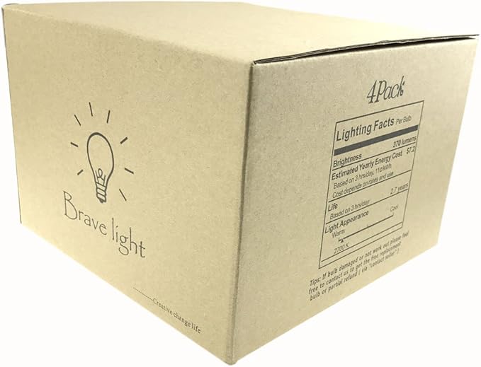 GOENDR Vintage Edison Bulb,Large Round Edison Antique Light Bulbs-G30/G95 120V - Dimmable Thread Filament Style Nostalgic Light Bulbs (4 Pack)