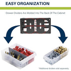 Akro-Mils 26-Drawer Plastic Drawer Storage Cabinet for Garage Organization, Bead Organizer, Building Bricks Storage, Teacher Toolbox, Makeup Organizer, 20-Inch W x 6-Inch D x 10-Inch H, 10126 Black