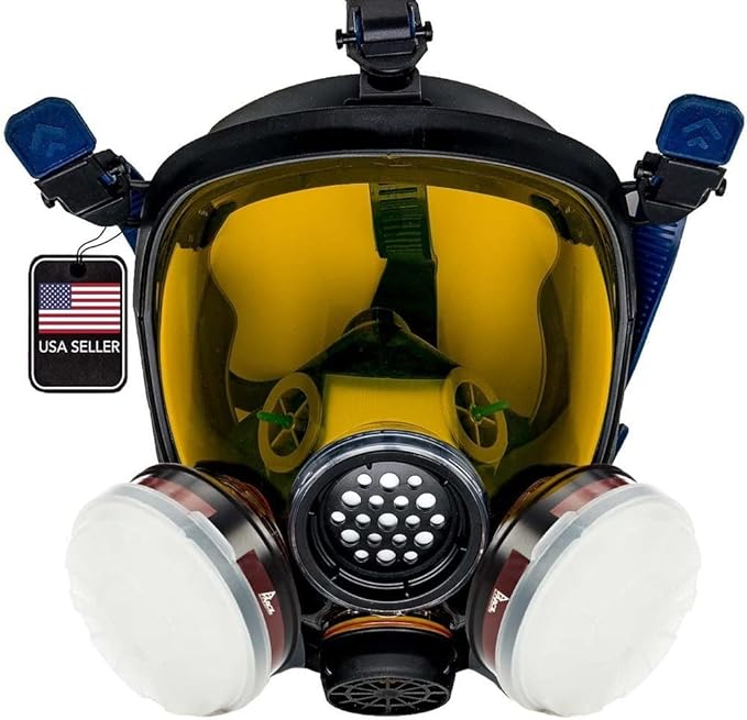 Parcil Distribution Gas Mask Survival Nuclear and Chemical Full Face Respirator - Organic Vapor & Particulate - CE Tested