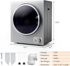 ARLIME Compact Laundry Dryer, Portable Clothes Dryers W/4 Automatic Drying Mode, Small Electric Laundry Dryer W/Stainless Steel Drum & Control Panel For Apartments, Dorm 110V 900W, Silver