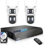 【Auto Tracking】 Security Cameras Wireless Outdoor, WiFi Cameras for Home Security, Home Video Surveillance System, Surveillance DVR Kits