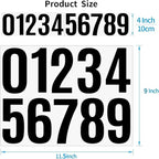 10 Sheets Vinyl House Numbers for Mailbox, 4 Inch Waterproof Self-Adhesive Stickers for Cars, Boats, Windows, Apartment Door Address (Black)