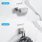 4-Piece Bathroom Hardware Set, Towel Rack Towel Holder Toilet Paper Holder Towel Hooks Towel Bar Set Stainless Steel Towel Rack Accessories Set Wall Mounted, Brushed Nickel 16 Inch