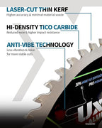 6-1/2-Inch 54-Tooth Circular Saw Blade, 5/8-Inch Arbor, Aluminum, Non-Ferrous Metal Cutting Blade, Carbide Tip, Thin Kerf, for Thin Aluminum, Plastic, Composite