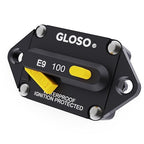 GLOSO Circuit Breaker 100A Marine Panel Mount Automotive RV E9F 90° (1/4" Stud, 100 Amp)