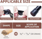 Ezprotekt 24 Pcs Extra Small Round Chair Leg Floor Protectors for Wooden & Ceramic Tiles Floors, Felt Silicone Furniture Pads Caps for Dining Table, Bar Chair Legs, Black (XS Fit: 2/5" - 11/20")