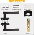 knobelite 4 Pack Dummy Door Handles,Matte Black Square Door Levers,Non-Turing Single Side Knob Pull for Closet French Doors