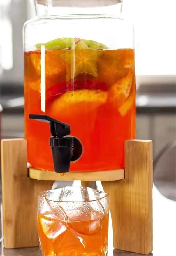 Replacement Cooler Faucet Water Bottle Jug, BPA-Free Plastic Spigot Spout Beverage Lever Pour Dispenser Valve, Crock Tap (4 Black)