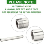 TAISHER 1PCS 304 Stainless Steel Pipe Fittings, 1" NPT Male Threaded, 12" Length Weld Nipple Cast Pipe