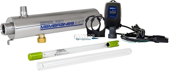 APPLIED MEMBRANES INC. Solapur Ultraviolet Water Purifier UV Sterilizer Filter for Point of Use Drinking Water Purification | 3 GPM | Helios Series UV-SPH-3
