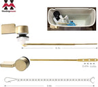 Houtingmaan Toilet Handle Replacement Kit,Toilet Handle Lever for Most Front Mount Toilets, Universal Brass Toliet Flush Handle Lever with Stainless Steel Flapper Chain,Gold
