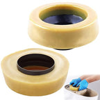 Toilet Wax Ring 2 Pack, Wax Ring for Toilet Base with Polyethylene Flange for 3 Inch or 4 Inch Floor-Mounted Toilet Drain Pipe
