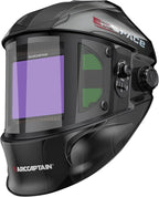 ARCCAPTAIN Auto Darkening Welding Helmet with Side View, 180° Panoramic View, 1/1/1/1 True Color Large Viewing Welding Hood with 4 Arc Sensor Solar Powered, Wide Shade 4/5-9/9-13 for TIG MIG ARC CUT