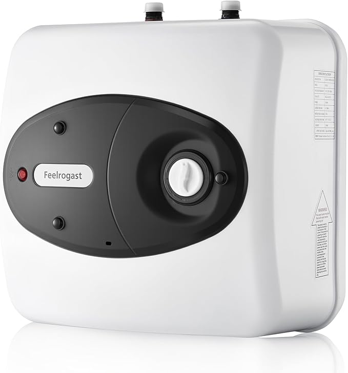 4 Gallon Electric Tank Water Heater, 120V 1500W Under Sink Instant Hot Tank Water Heater for RV, Camper, Kitchen, Food Truck, Wall or Floor Mounted, Black