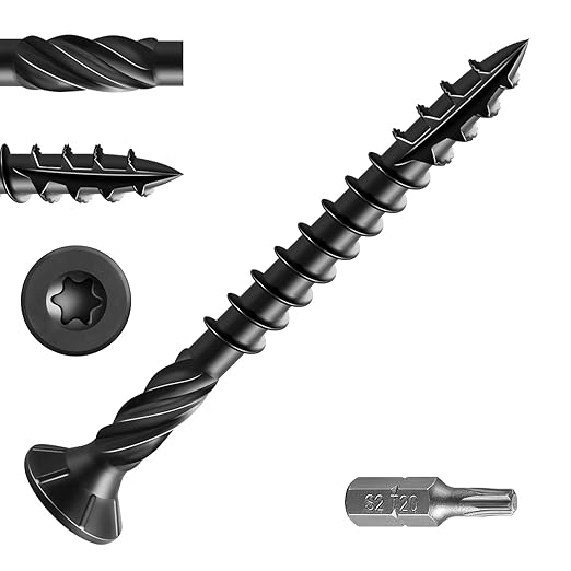 #8 * 2" Black Deck Screws, (2336pcs) 15 lbs.Exterior Wood Screws, Rust Resistant epoxy Coated, Bronze, T20 Star Bit