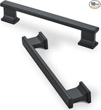10 Pack 6 Inch Length|5 Inch(128mm) Hole Center Matte Black Kitchen Cabinet Handles, Cabinet Pulls Kitchen Cabinet Hardware, Cupboard Pulls, Drawer Handles