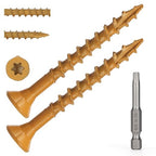 Wood Screws #8 x 1-5/8’’, T25 Star Torx Drive Flat Head Deck Screws, Tan, 154Pcs (1lb)
