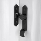 2 Packs 90 Degree Black Barn Door Lock, Flip Gate Latch with Handle, Heavy Sliding Door Latches, Door Security Sliding Latch Lock for Cabinets, Bathroom, Garden, Window, Garage