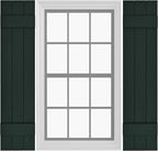 Board & Batten Vinyl Shutters (1 Pair) | 11"x35" (3-Board) - Heathered Spruce | Exterior Window Shutters | Includes Mounting Hardware | Simple Installation | Made in USA