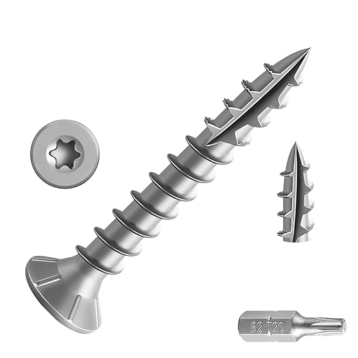 #8 * 1-1/4" 304 Stainless Steel Deck Screws, (3900pcs) 15 lbs.Exterior Wood Screws, Rust Resistant epoxy Coated, Bronze, T20 Star Bit