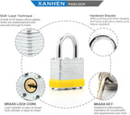 Locks Laminated Steel Keyed Padlocks Keyed Alike Locks Bulk, Normal Shackle Padlocks, Pack of 6 for Hasp Latch, Sheds, Fences, Storage Locker, School, Gym…