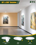 ZYC 4-inch Gimbal LED Recessed Lighting,5CCT 9W 800LM Directional Recessed Swivel Spotlight 360° Rotation Eyeball LED,Canless 4 Gimbal Adjustable Eyeball Soffit Pot Light,Pack of 10 White.