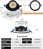 Adetu 3 Inch Gimbal Balck Led Recessed Lighting, 360°+90° Adjustable Directional Led Recessed Lights, 2700K/3000K/3500K/4000K/5000K Dimmable Retrofit Eyeball Can Lights with Jbox,ETL (Black, 12 Pack)